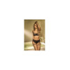 Ensemble 2 pièces noir, Soutien gorge et culotte porte jarretelles 